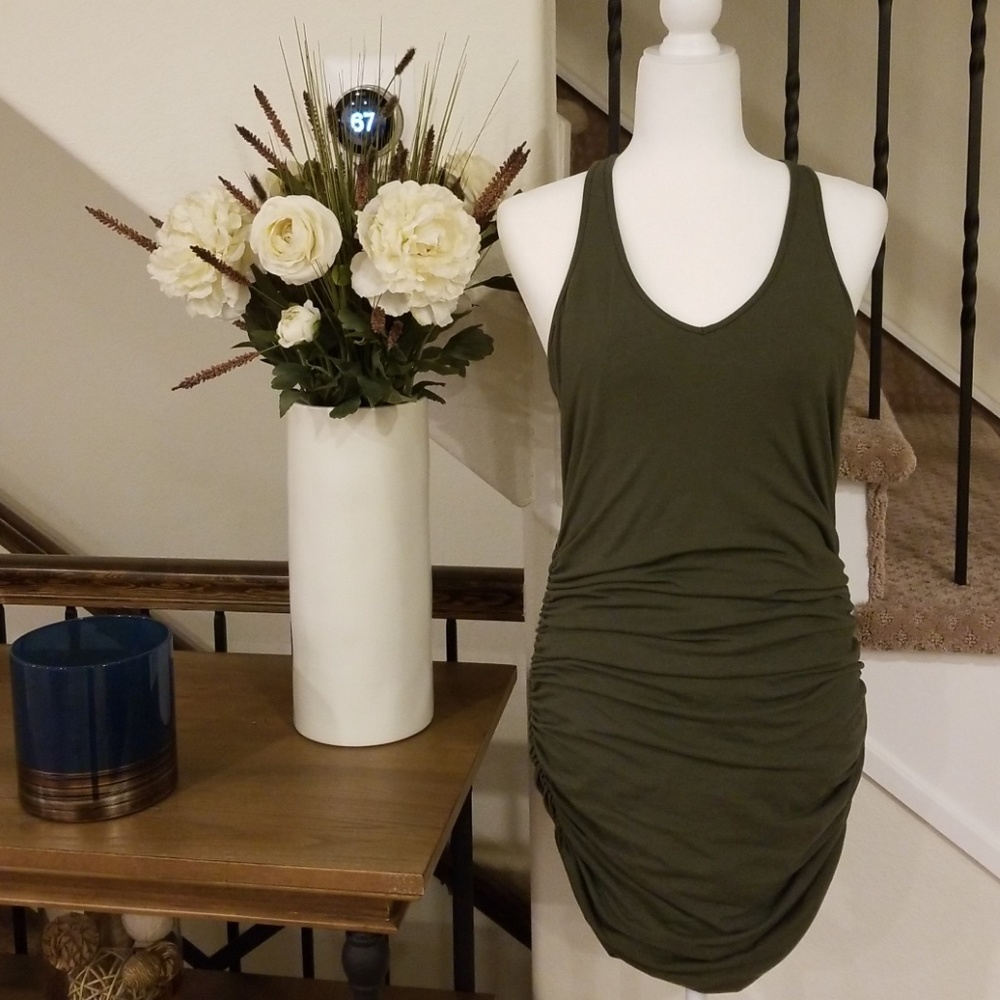 Racerback Rouched Side Bodycon Dress